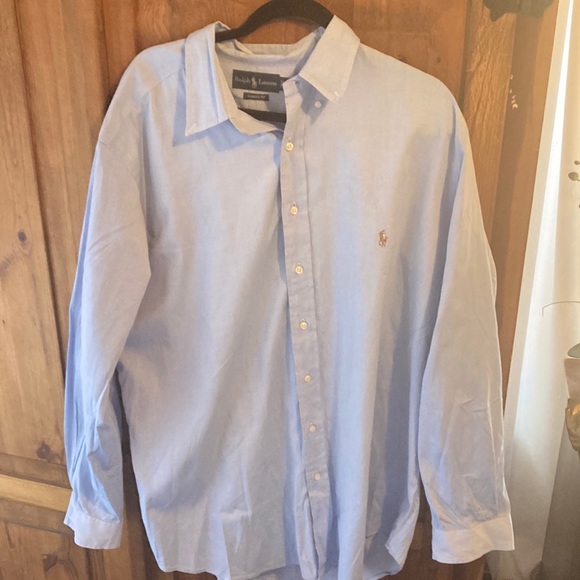 Blue polo Ralph Lauren shirt 17 1/2   36/37 tall - Picture 2 of 5